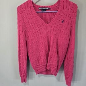 Polo by Ralph Lauren Pink V-Neck Sweater